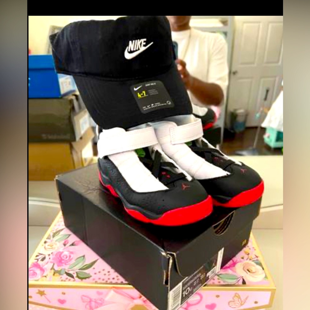 Toddler Size 10 Nike Air Jordan Lot with hat and shoes